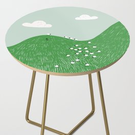 a hill full of sheep Side Table