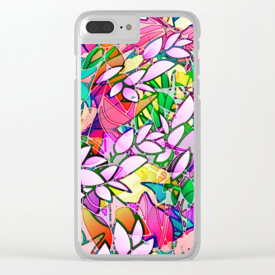 Grunge Art Floral Abstract G130 Clear iPhone Case