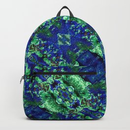Malachite and Azurite with a geometric kaleidoscopic design Backpack