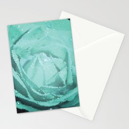 Mosaic Rose Green Stationery Cards