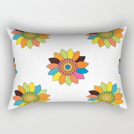 Beautiful flower folk styled doodle pattern Rectangular Pillow