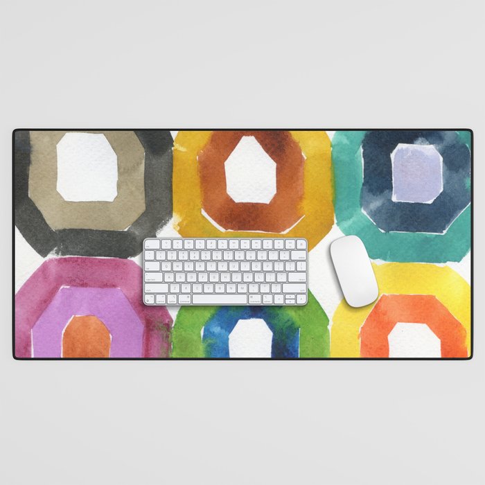 abstract shapes: colorful art Desk Mat