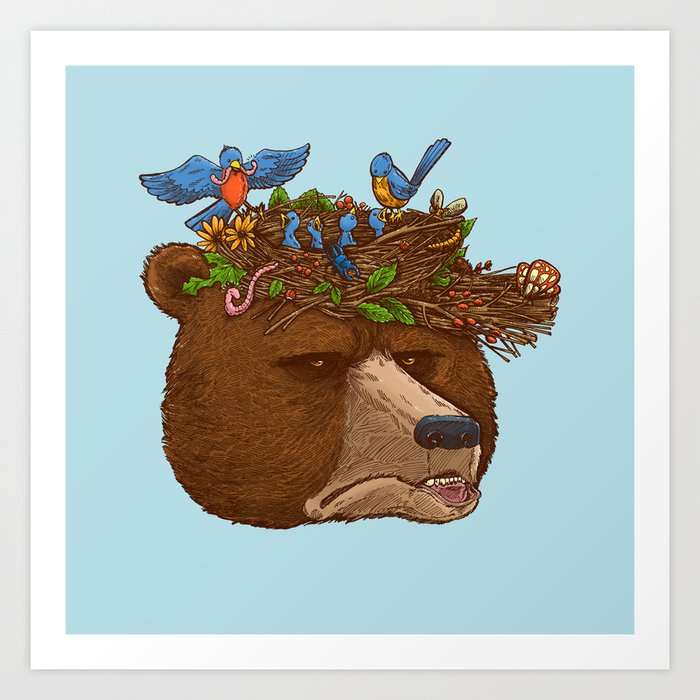 Mr Bear's Nature Hat 2017 Art Print