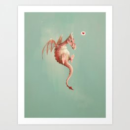 Fruit Dragons: Strawberry Art Print