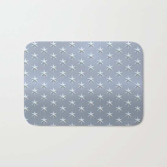 elegant silver star pattern Bath Mat