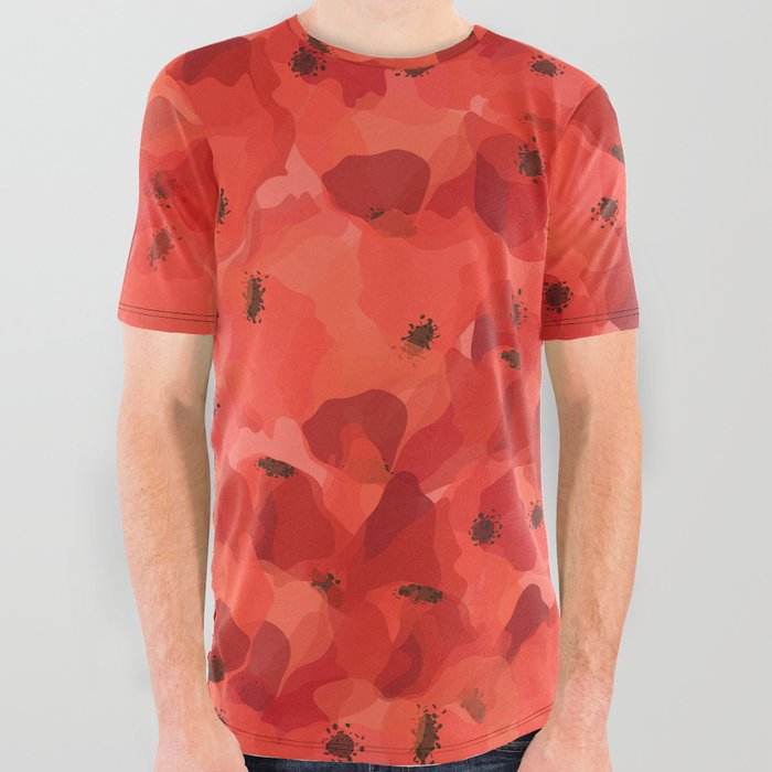 FIELD OF POPPIES All Over Graphic Tee