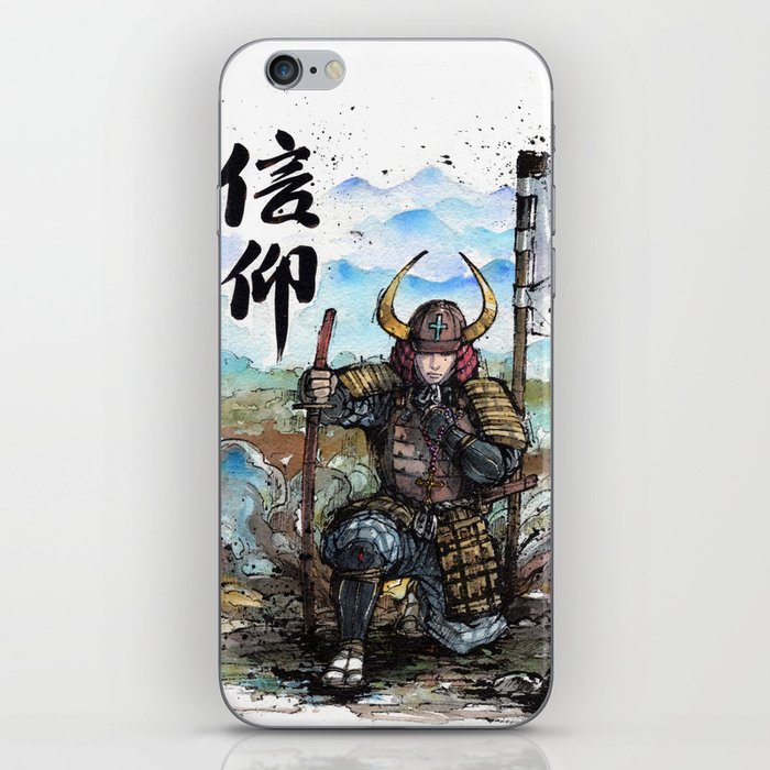 Takayama Ukon samurai Sumi with calligraphy iPhone Skin