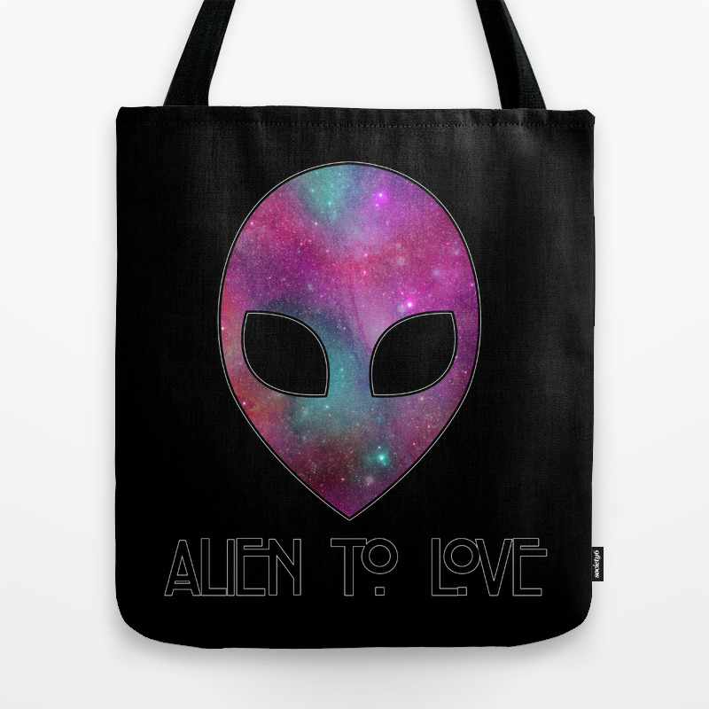 Alien To Love Purple Tote Bag