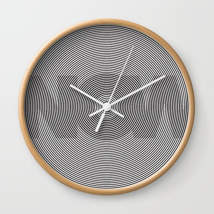 The Time is Now - Black on White Wall Clock