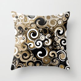 Coffee Swirls Throw Pillow