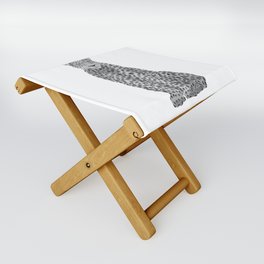 digital painting of a gray leopard Folding Stool