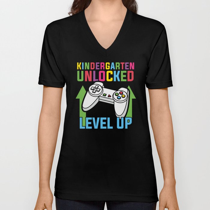 Kindergarten Unlocked Level Up V Neck T Shirt