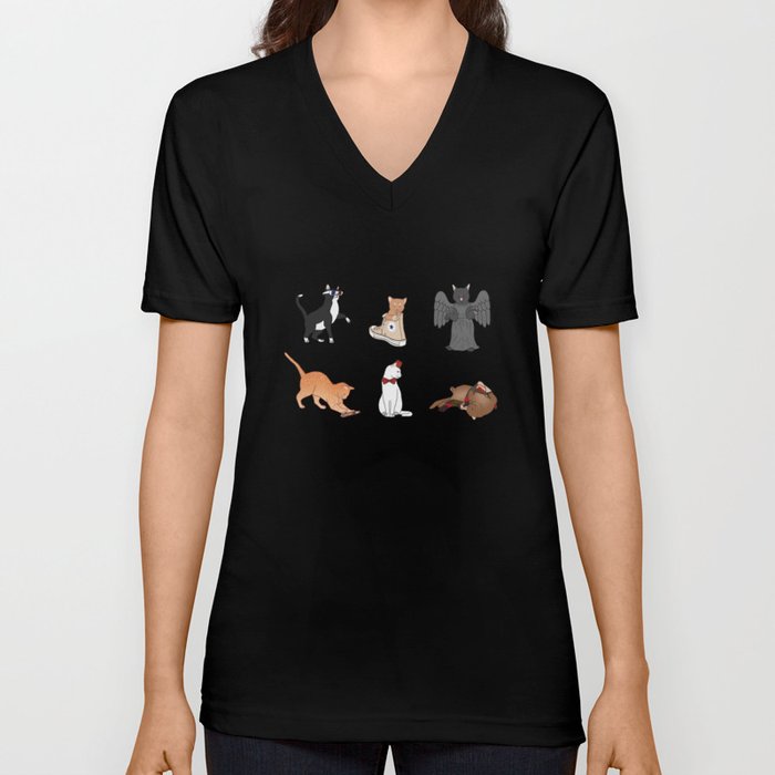 Doctor Who Cats V Neck T Shirt