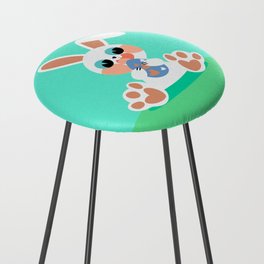 a cool greed rabbit Counter Stool