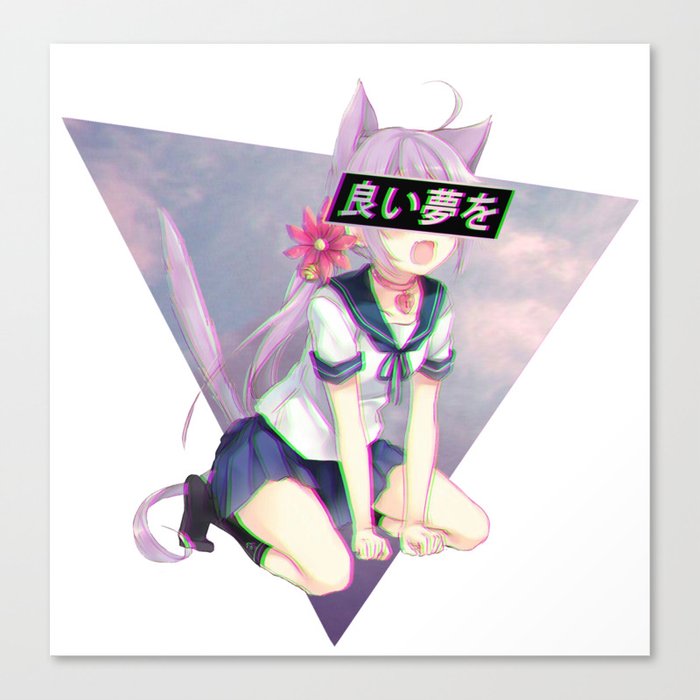 Cat Girl Neko Glitch Sad Japanese Anime Aesthetic Canvas Print By Poser Boy Society6 Collection by ℜᥱꪀ._.ℜᥱꪀ • last updated 11 weeks ago. cat girl neko glitch sad japanese anime aesthetic canvas print by poser boy