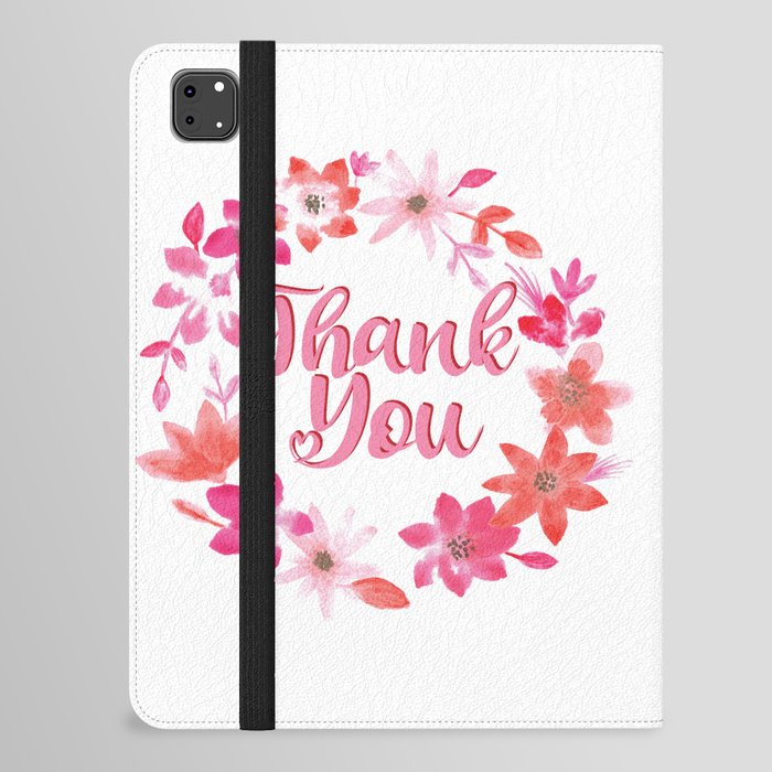 Thank You Note - Cute Floral  iPad Folio Case