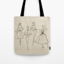 Vintage Fashion Sketches Tote Bag