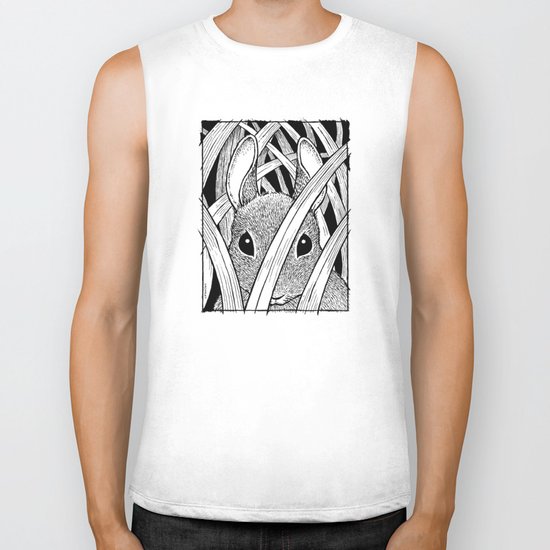 Bunny in the Grass Biker Tank