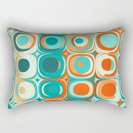 Orange and Turquoise Dots Rectangular Pillow