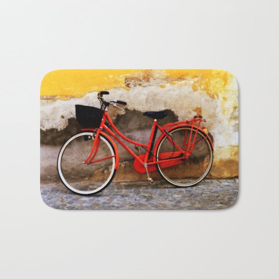 The Red Bicycle Bath Mat
