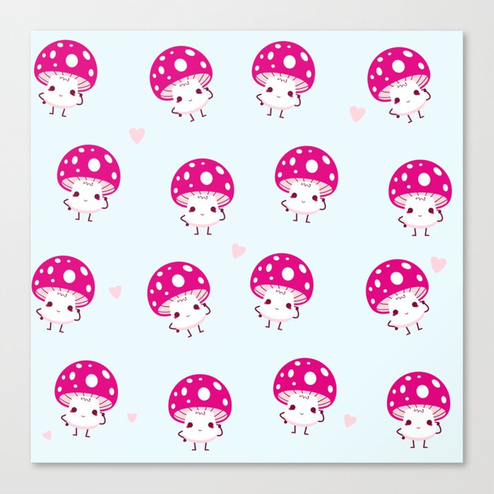 Cute mushroom pattern Canvas Print