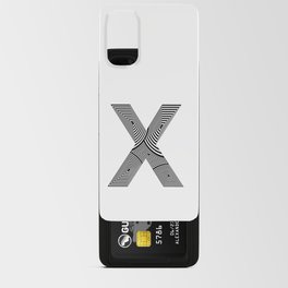 capital letter X in black and white, with lines creating volume effect Android Card Case