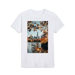 Fall in Central Park Lake in New York City Kids T Shirt