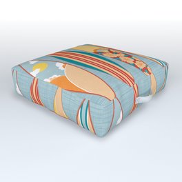 East Fork Four Outdoor Floor Cushion | Graphicdesign, Hawaii, Beach, Longboards, Pillows, Digital, Waves, Hangten, Sun, Surfboards 