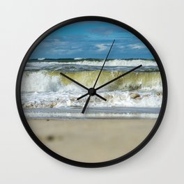 Beach North Sea Waves Denmark Hvide Sande Wall Clock