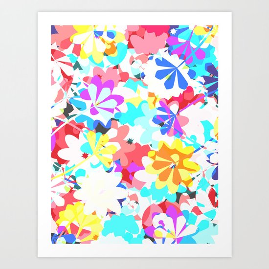 Joyful floral garden Art Print