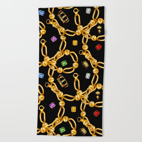 gold party 3 Beach Towel