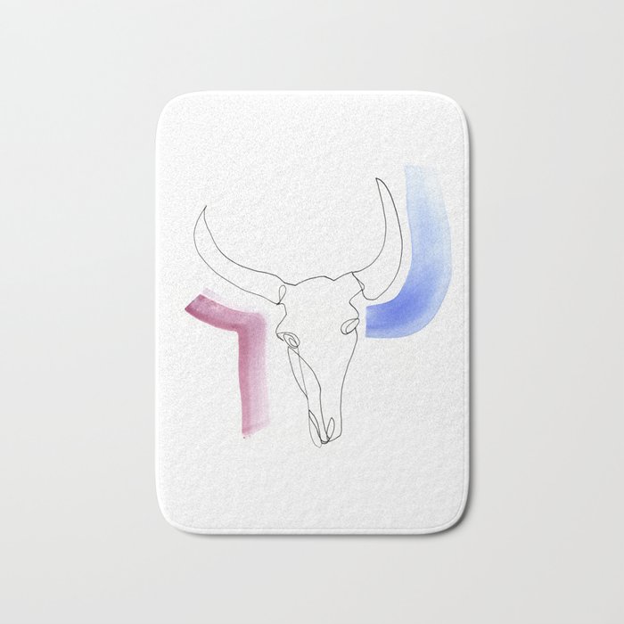 Contour Line Skull 2 Bath Mat By Mjmstudio Society6