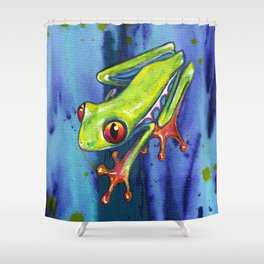 RED EYED TREE FROG Shower Curtain