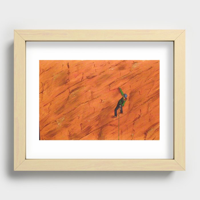 Climbing the big wall Recessed Framed Print