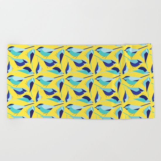 Birds Meeting Beach Towel