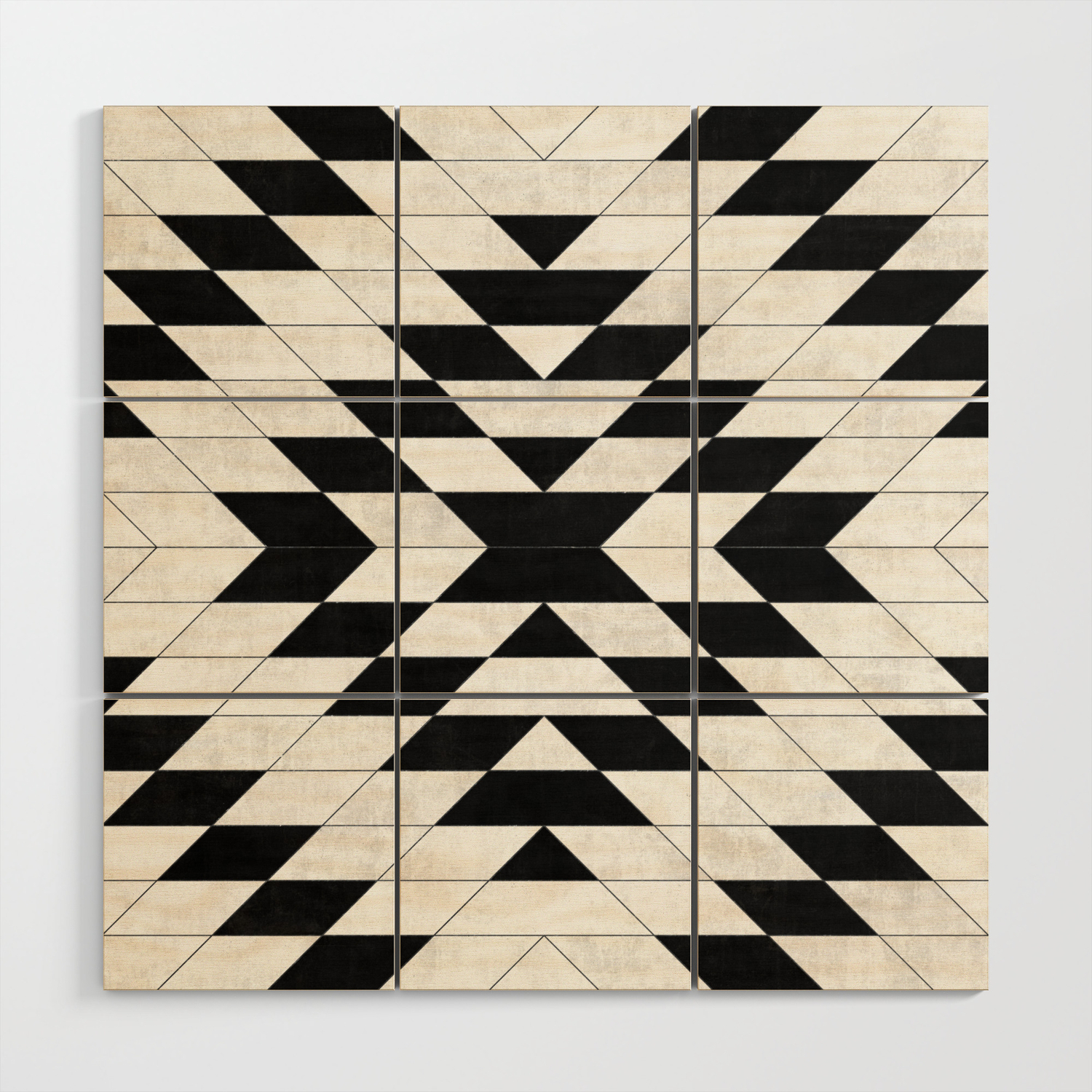 Urban Tribal Pattern No 15 Aztec White Concrete Wood Wall Art