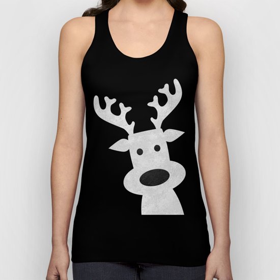 Christmas reindeer red marble Unisex Tank Top