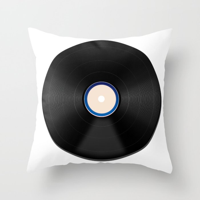 Vintage Vinyl Record Throw Pillow