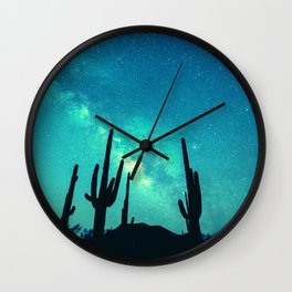 Retro Starry Desert Night Wall Clock