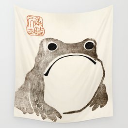 Unimpressed Frog Meika Gafu by Matsumoto Hoji 1814 - Frog Wall Tapestry
