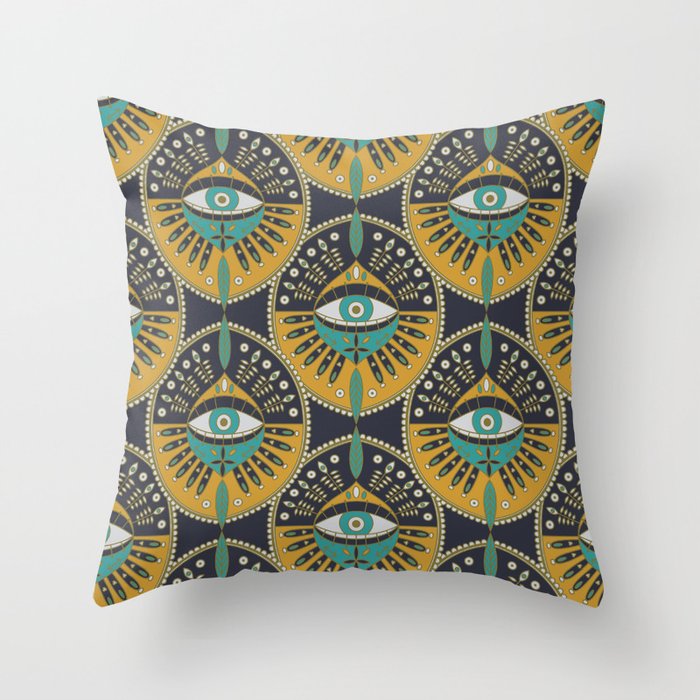 Tribal Evil Eye Pattern Throw Pillow