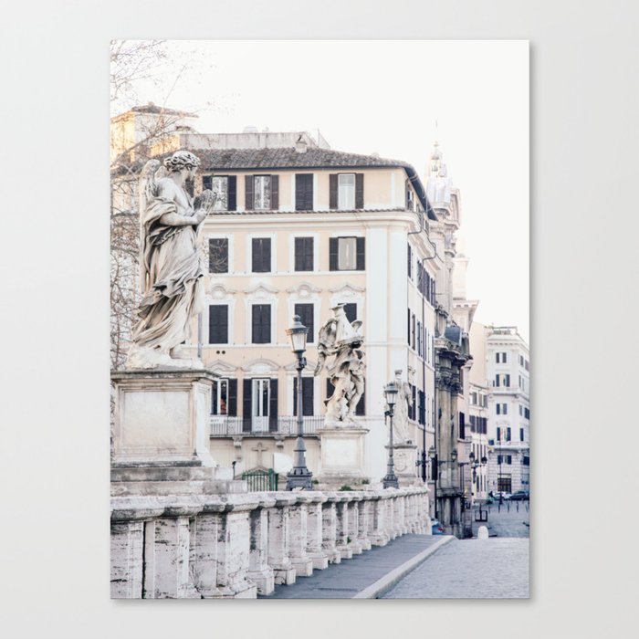 St. Angelo Bridge - Rome Travel Photography Canvas Print