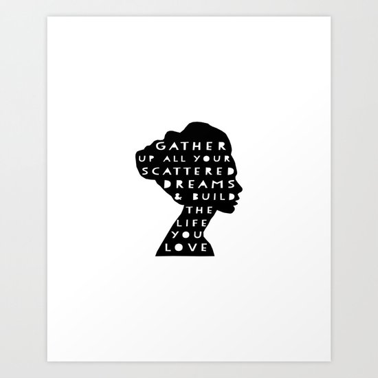 silhouette - scattered dreams Art Print
