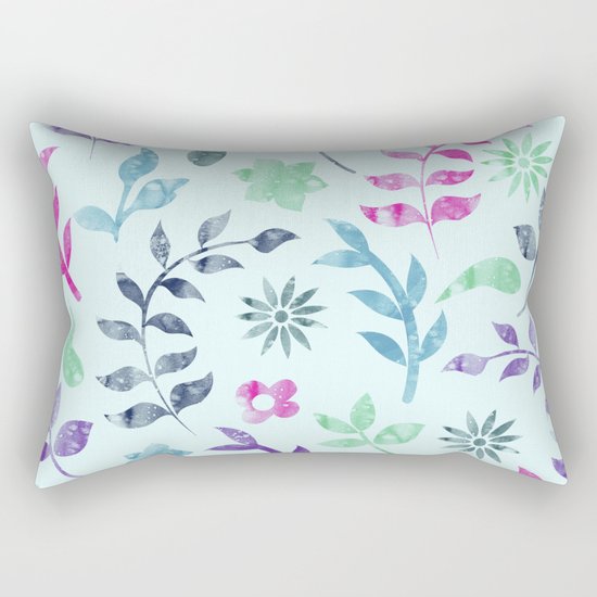 Seamless Flower Pattern Rectangular Pillow
