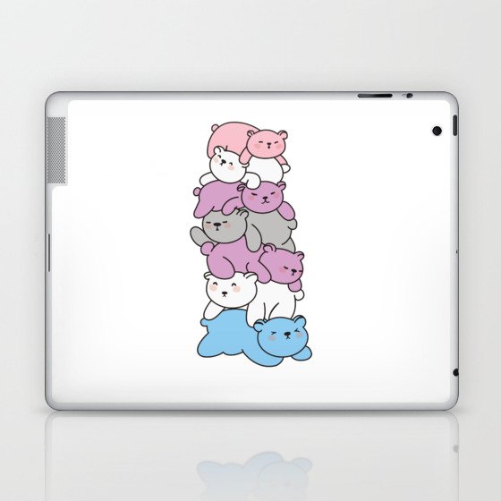 Intergender Flag Pride Lgbtq Cute Bear Pile Laptop & iPad Skin