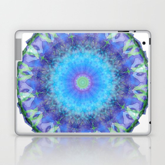 Organic Purple Art - Wild Iris Mandala Laptop & iPad Skin