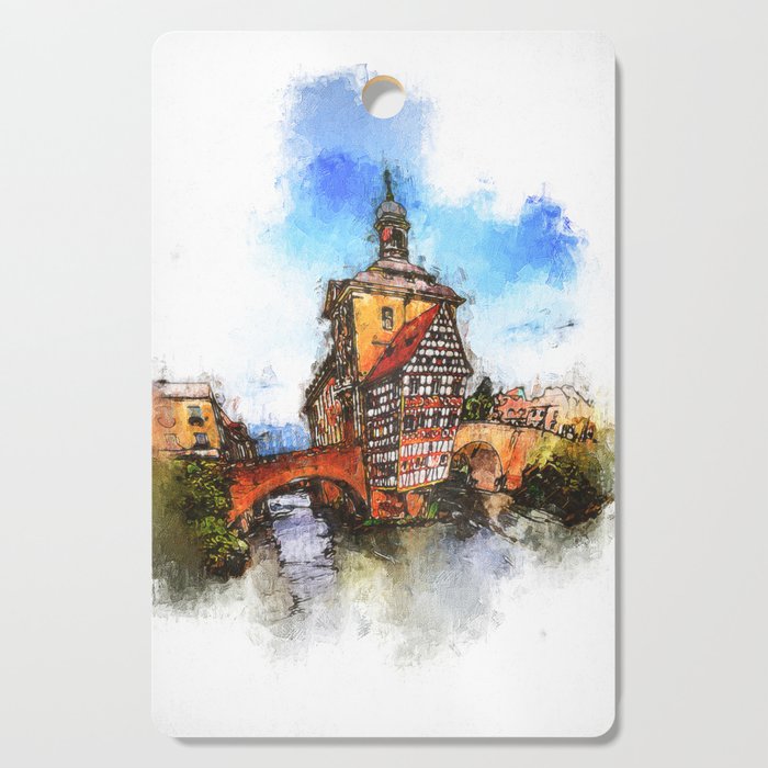 Old Town Hall and flyover in Bamberg Cutting Board