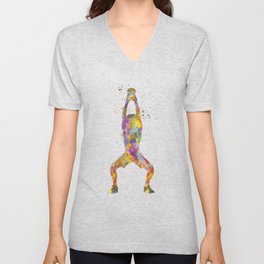 Fitness in watercolor V Neck T Shirt