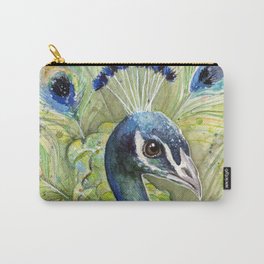 Peacock Watercolor Painting | Exotic Birds Carry-All Pouch