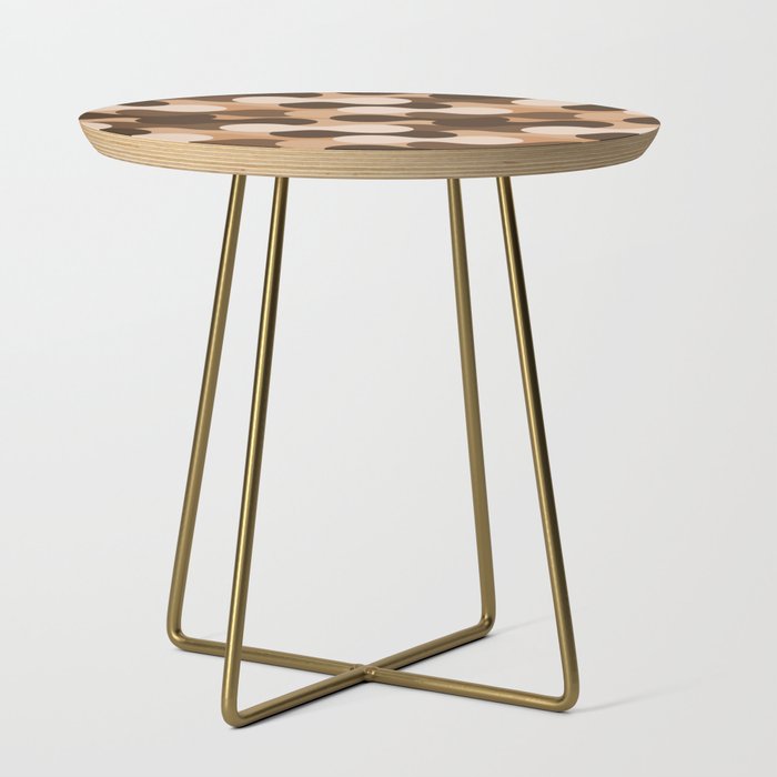 Cool Abstract Shape Art- Brown Side Table